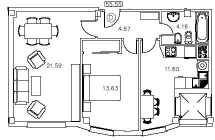 APARTAMENTO 1 DORMITORIO MUY AMPLIO Y LUMINOSO